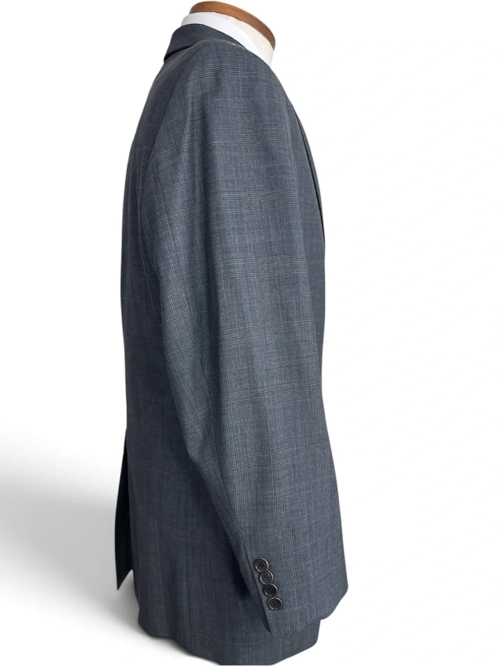 Brooks Brothers 346 Stretch Wool Blazer Gray Blue Plaid Sport Coat Jacket Sz 42S